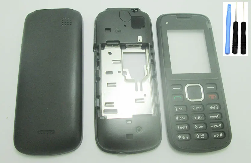 Полноразмерная Крышка корпуса и клавиатура для Nokia C1-02 C1 02 корпус ободок с
