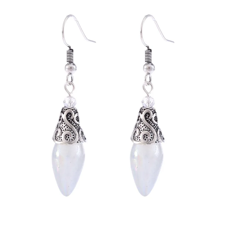 

Vintage Ethnic Teardrop Opal Earrings For Women Elegant Marquise Lady Dangle Earrings Statement Jewelry L4Q705