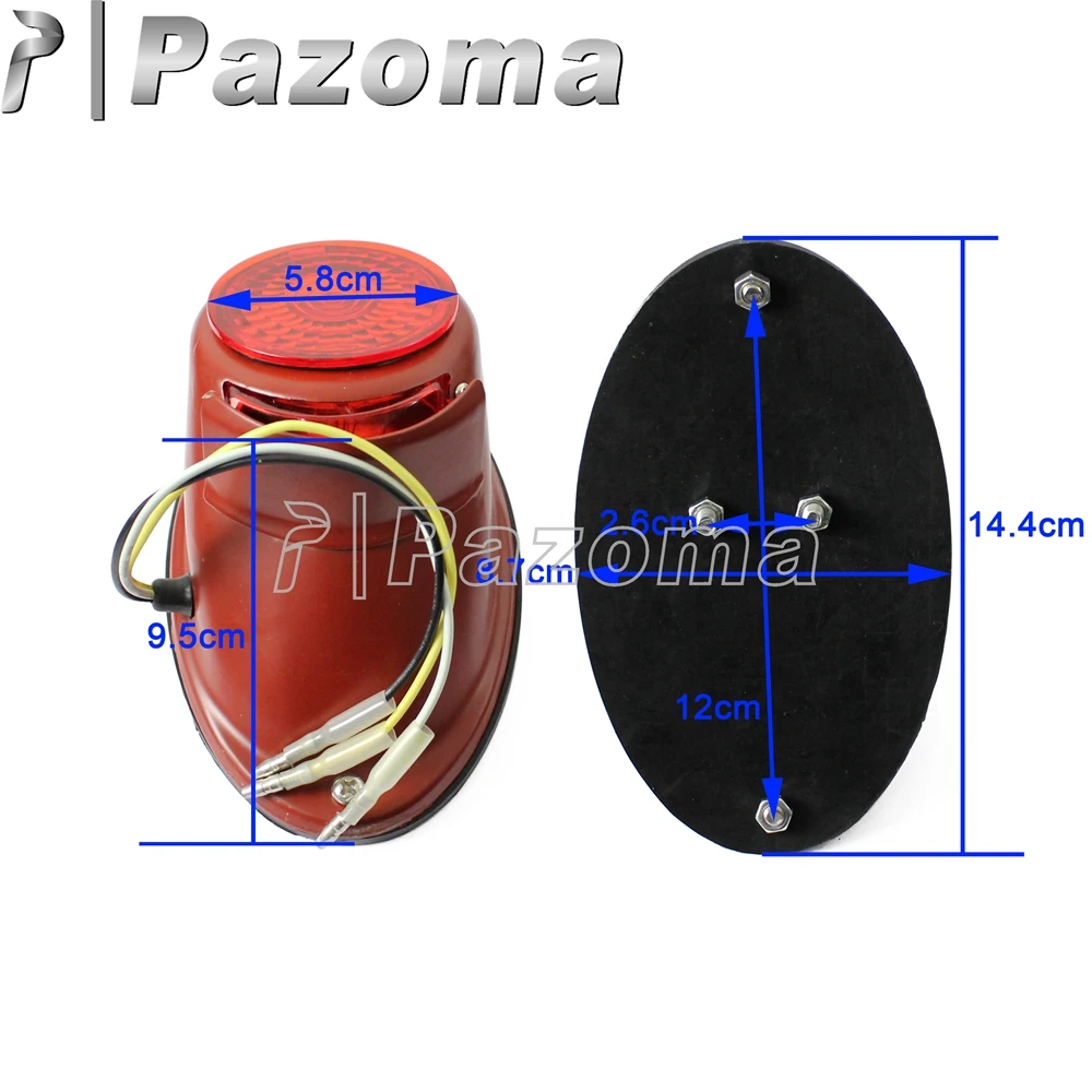 

Moto 12V Red Sidecar Rear Fender Tail Brake Light Motorcycle Mudguard Lamp for BMW K750 M72 R75 DNEPR URAL KS750