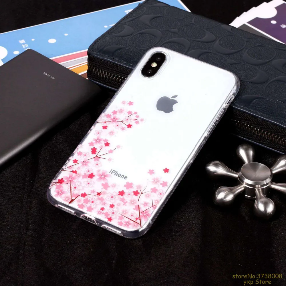 Мягкий силиконовый чехол для телефона из ТПУ с цветком серии простой стиль Apple