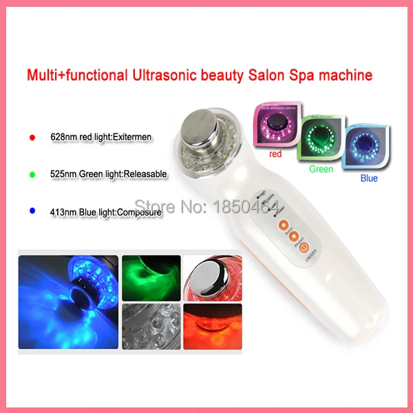 Высокочастотный ультразвуковой гальванической лица 7 цветов фотон Ион привело