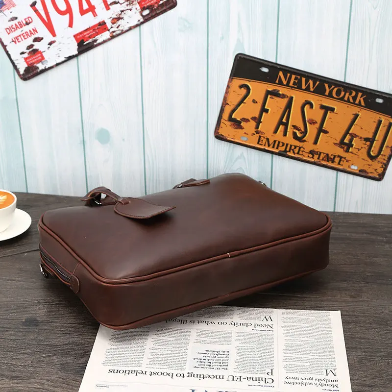 2019 Men Retro Briefcase Business Shoulder Bag Leather Handbag Bags Laptop Messenger Men's Travel | Багаж и сумки