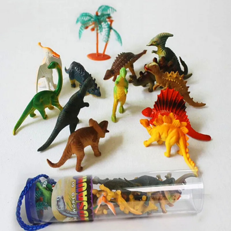 

12pcs Set High Quality Interactive Plastic Dinosaur Model Small Figure Action Toys For Baby Boy Girl Gift