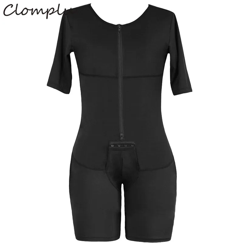Clomplu, мужские кроссовки, миди рукав, Корректирующее белье, 6XL, на молнии, боди для мужчин, круглый вырез, размера плюс, полная длина, для похудения, Корректирующее белье