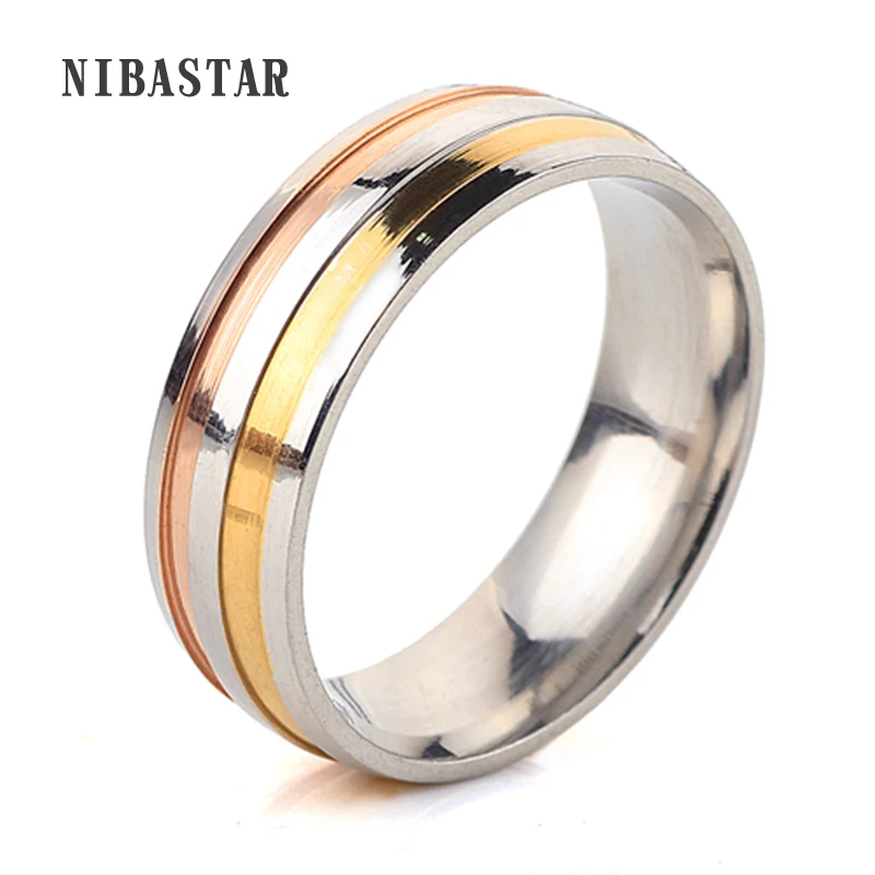Женские обручальные кольца элегантные 3 цвета 6 мм|ring jewelry|ring pistolring spacer |