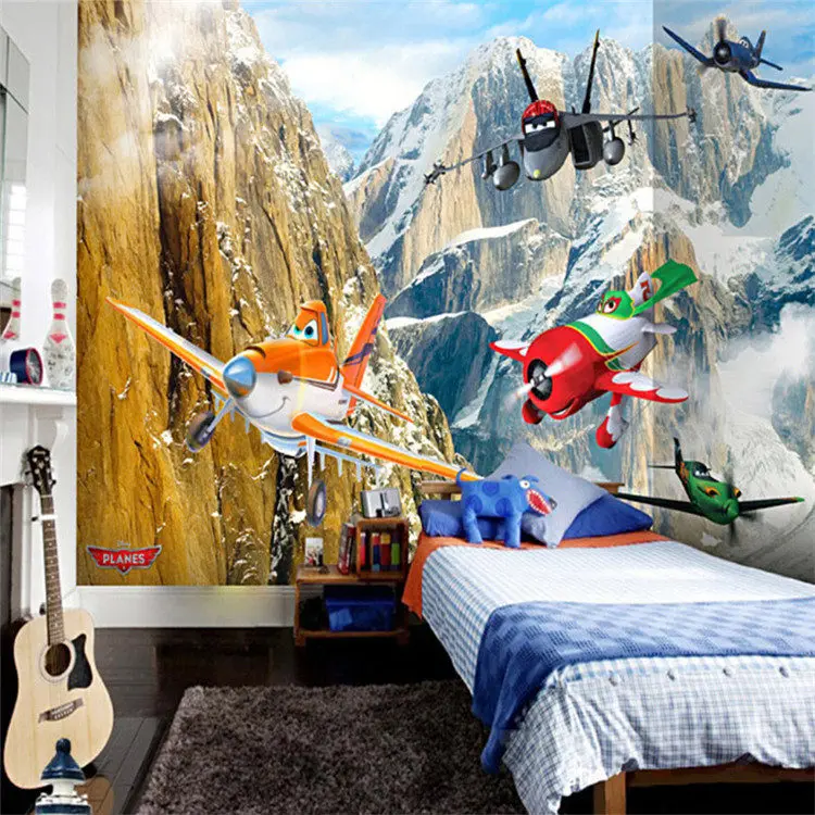 5D TV background wallpaper wall covering children's room cartoon aircraft living high-end home improvement mural | Обустройство