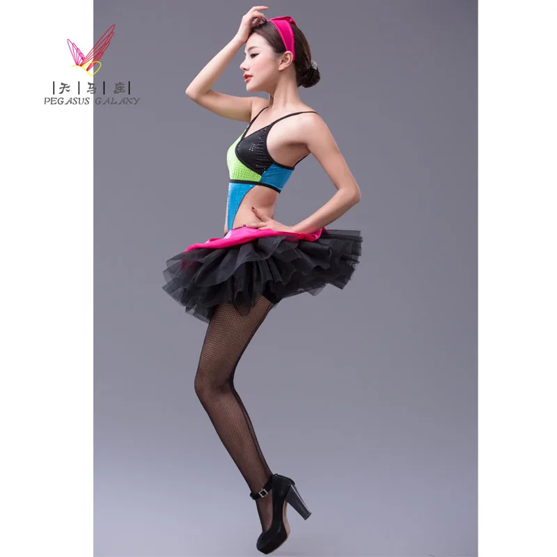 Соблазнительное бикини с блестками балетное платье Радужный костюм для балета