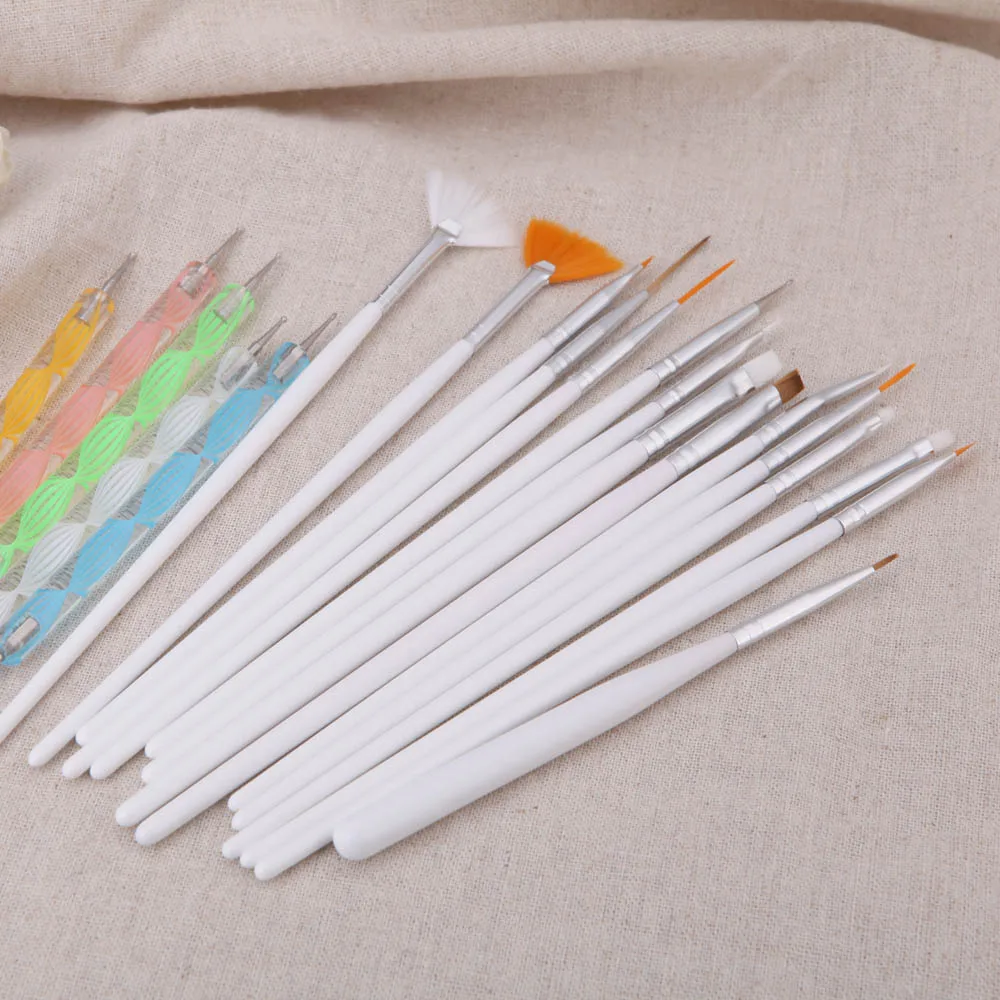 15 шт./компл. УФ гель для дизайна ногтей кисть рисования акриловая раскраска ручки