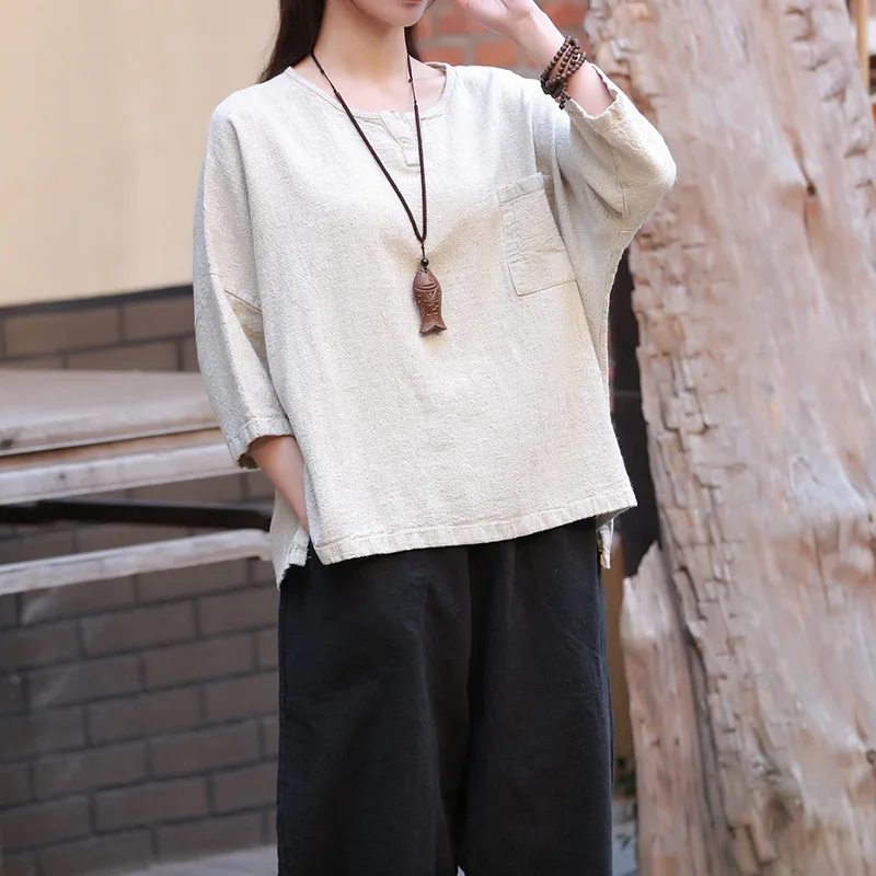 Женские винтажные рубашки однотонные весенние Рубашки с v-образным вырезом и