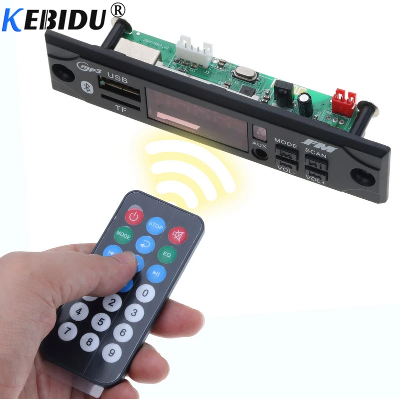 Аудио декодер Kebidu в машину беспроводной с ДУ USB TF FM Bluetooth 5 В 12 MP3 WMA | Электроника