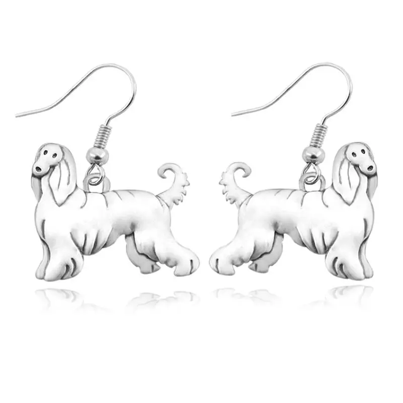 

Vintage Afghan Hound Long Earring Boho Brincos Companion Dog Earings Fashion Jewelry Drop Earrings For Women Pendientes Mujer