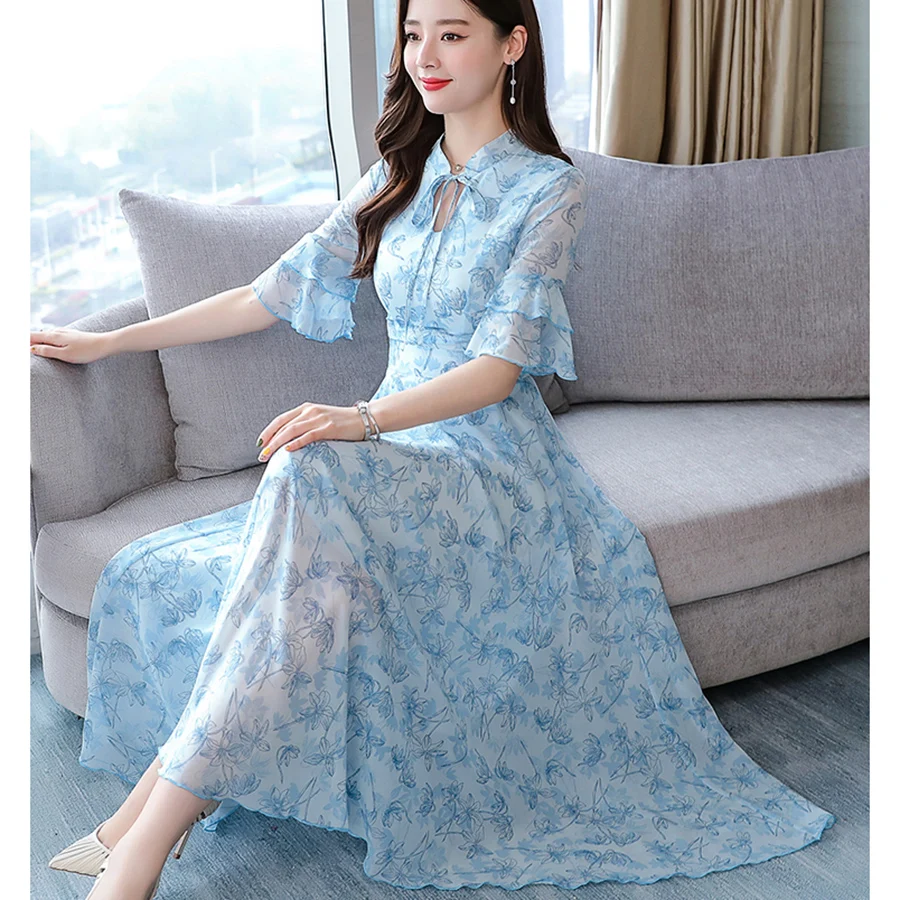 Женский винтажный сарафан средней длины пляжное платье большого размера 3XL с