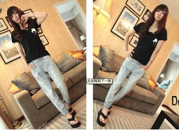 Ripped Jeans Woman Casual Denim Loose Pants Trousers Boyfriend Calca Feminina For Women Blue Modelador De Cachos Low Waist |