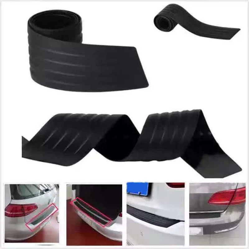 

Car styling Car Trunk guard plate sticker Rear bumper rubber protection Tailgate trim bar behind the threshold decor car-styling