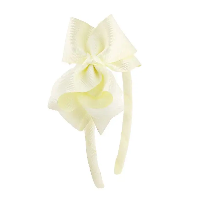 Cream coloured C Новинка, 98 цветов, повязка для волос с бантом для девочек, детская цельная повязка для волос с корсажной лентой ручной работы, аксессуары для волос в горошек, головной убор - Цвет: Cream coloured C
