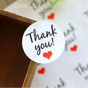100 шт.лот Новинка спасибо серии печать наклеек круглая подарочная наклейка печенья пекарни Поставки канцелярских принадлежностей (dd-1371)