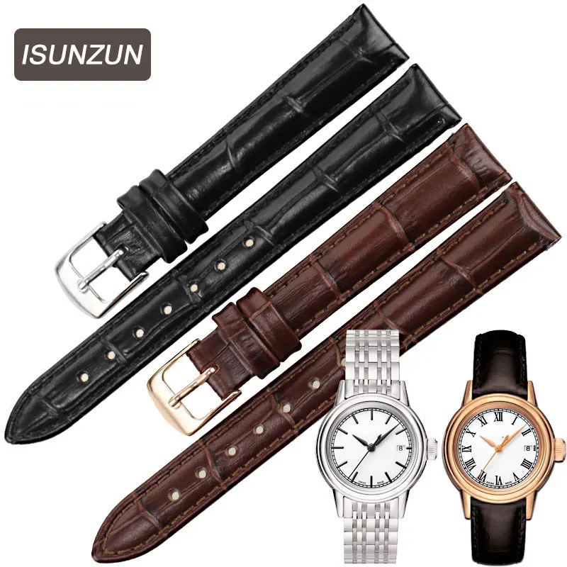 Ремешок ISUNZUN для часов Tissot Carson T085.207/210 14 мм ремешок из натуральной кожи|watch strap|watch