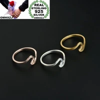 omhxzj wholesale european fashion woman man party wedding gift simple 925 sterling silver 18kt rose gold yellow gold ring rr380