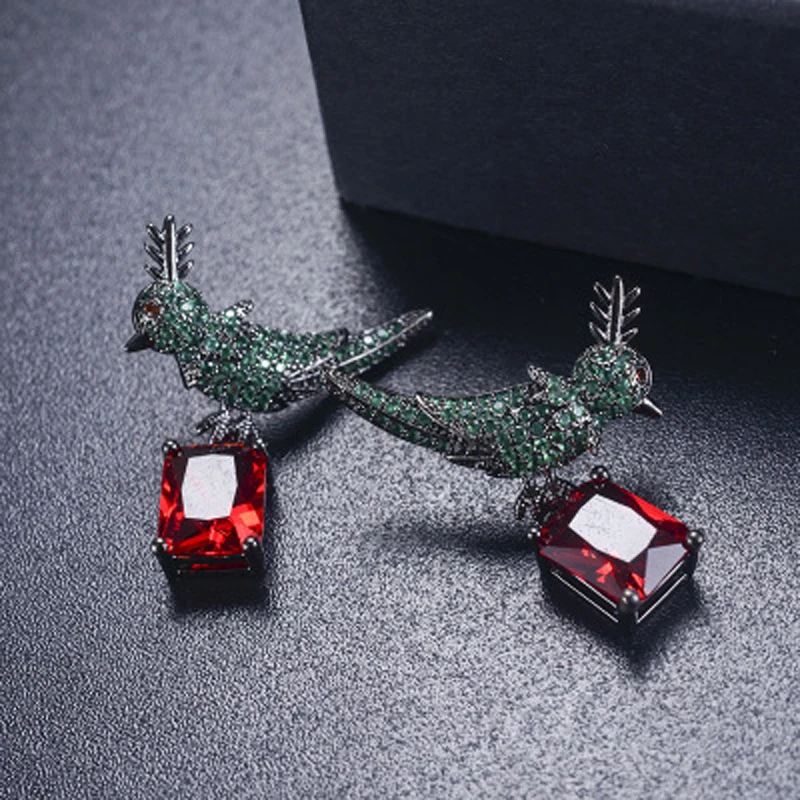 Be 8 абсолютно новые модные массивные серьги птица дизайн AAA + с цирконием