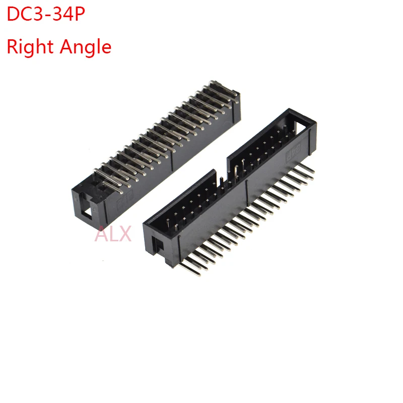 10 шт. dc3 34p 2 54 мм Шаг JTAG ISP разъем правый угол idc коробки заголовки PCB двухрядный 2x17PIN