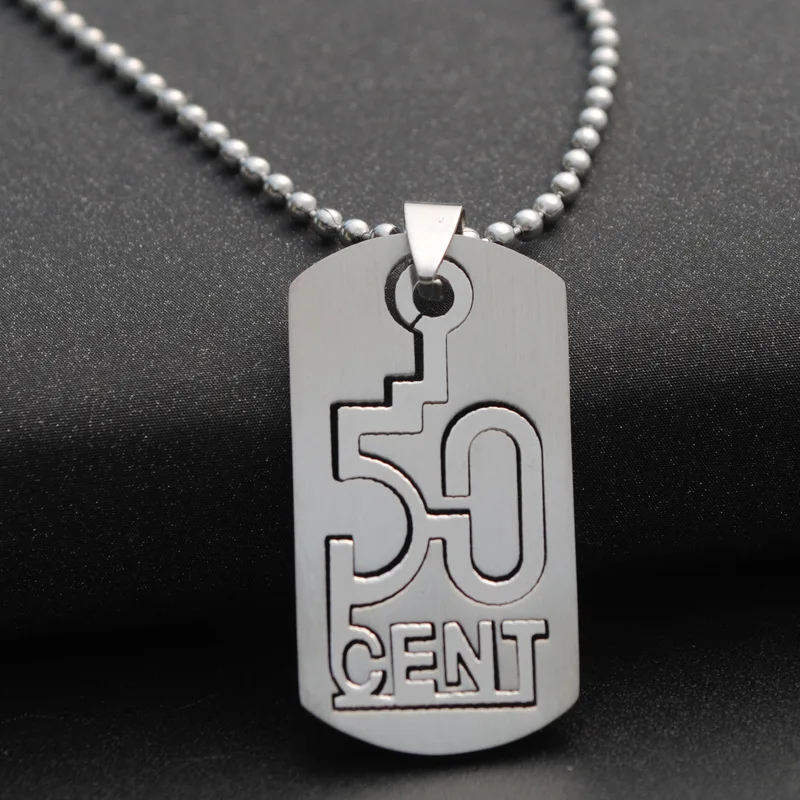 30 lucky double-layer Chinese number detachable English alphabet initials dollar Sign stainless steel digital 50 cent necklace