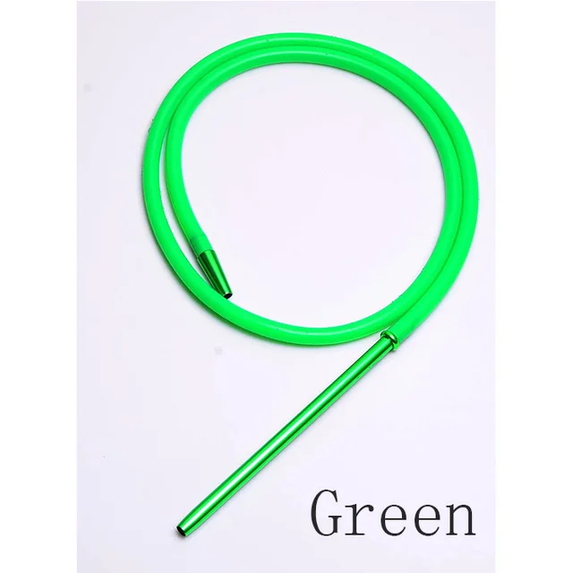 Green Hot Sale 1.7m Aluminum Stem Shisha Hookah silicone Hose Hookah Pipe Porte-cigarette jetable Chicha Narguile Accessories - Цвет: Green