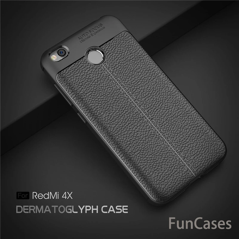 Redmi 4X Case Leather Grained Luxury TPU Shockproof Back Cover For Xiaomi Pro Prime 16GB 32GB Redmi4X mi casa | Мобильные телефоны