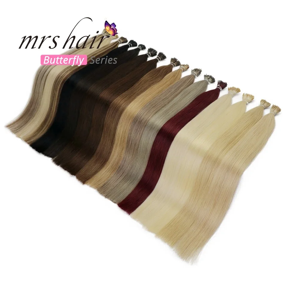 MRSHAIR, 0,5 г/шт., 12 дюймов, предварительно скрепленные волосы для наращивания, машинка для наращивания, Remy, прямые человеческие волосы на капсулах, настоящие волосы, 50 шт