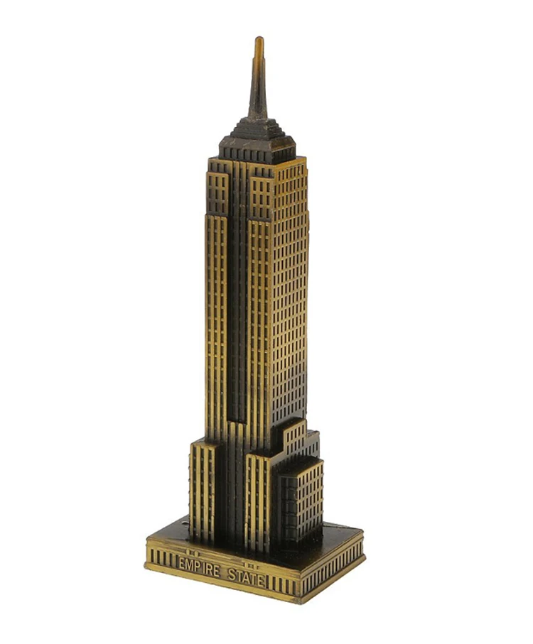 Ермакова Античная бронзовая американская Империя State Building модель металлическая фигурка всемирно известный ориентир архитектура украшение дома