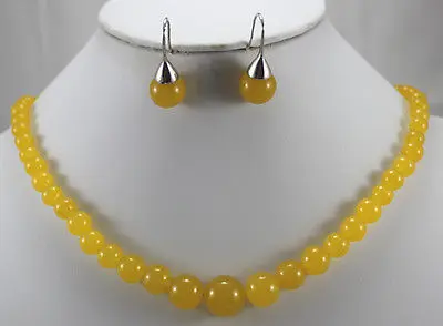 Горячие продают-Нефрита Ожерелье Серьги Комплект Ювелирных Изделий&gt&gt 18 К GP