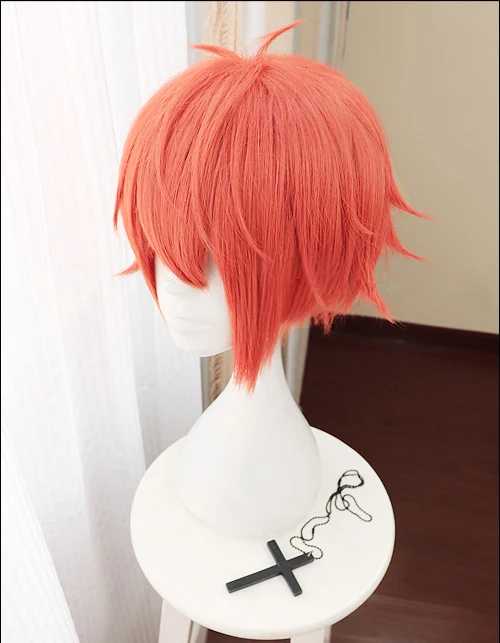 Парик для косплея IDOLiSH7 NANASE RIKU термостойкий синтетический с короткими оранжевыми