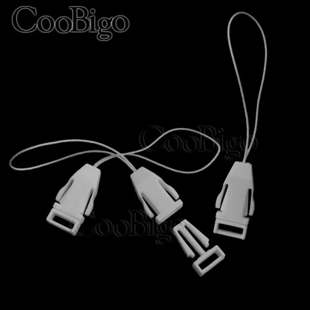 With Rope White 10 шт. в упаковке 5/1"(8 мм) Боковая Пряжка для быстрого крепления чехол для телефона на ремне держатель для камеры ID карта кольцо для ключей аксессуары - Цвет: With Rope White