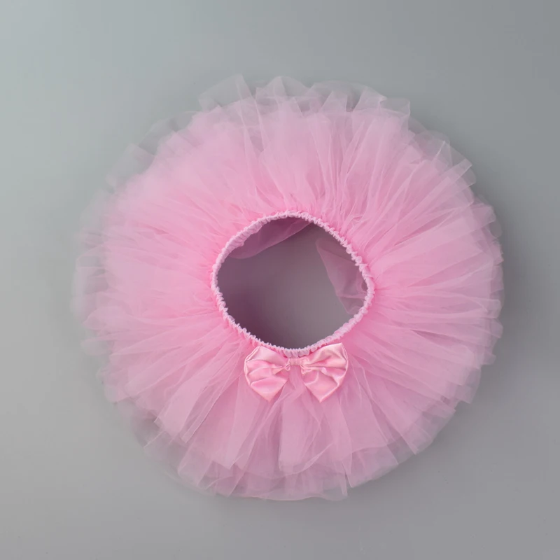 Pink Детская юбка-пачка для маленьких девочек; Многослойная юбка-американка для новорожденных; кружевная сетчатая юбка-американка для дня рождения; Малиновые и белые детские юбки - Цвет: Pink