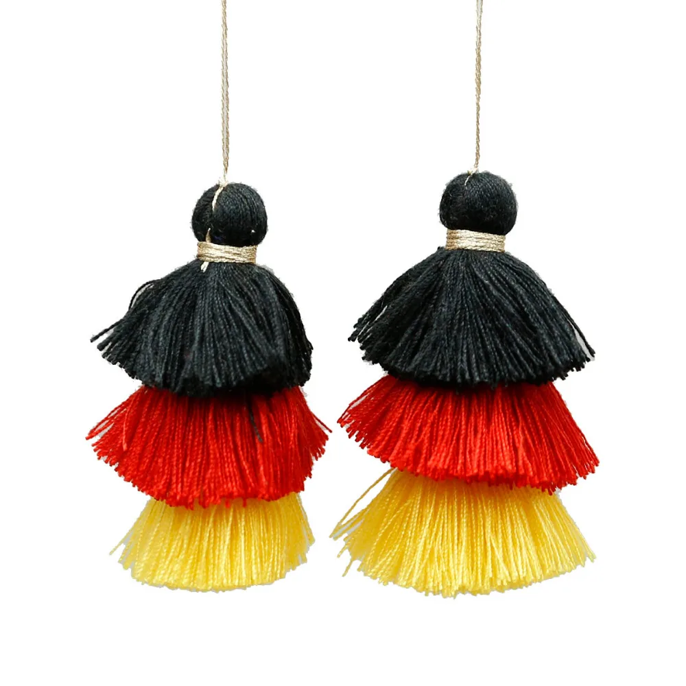 75 мм 1 шт./лот Тройная смешанная хлопковая бахрома декоративная кисточка ручной