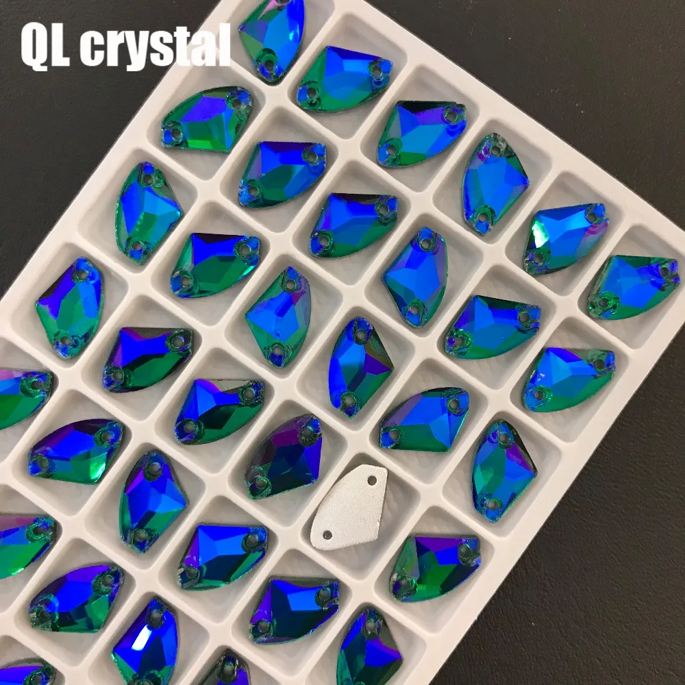 QL Кристалл AB Цвет 9x14 мм Галактический топор пришить хрустальные стразы с плоской