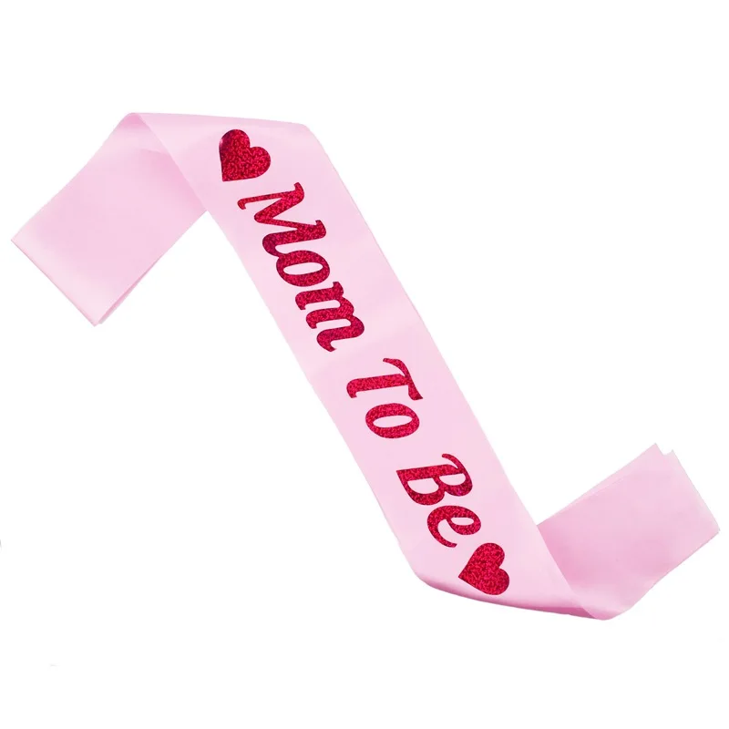 MOM to be Sash DAD to be Badge Baby Shower, атласная лента, розовые саше, плечевой ремень, вечерние украшения для Дня матери и ребенка