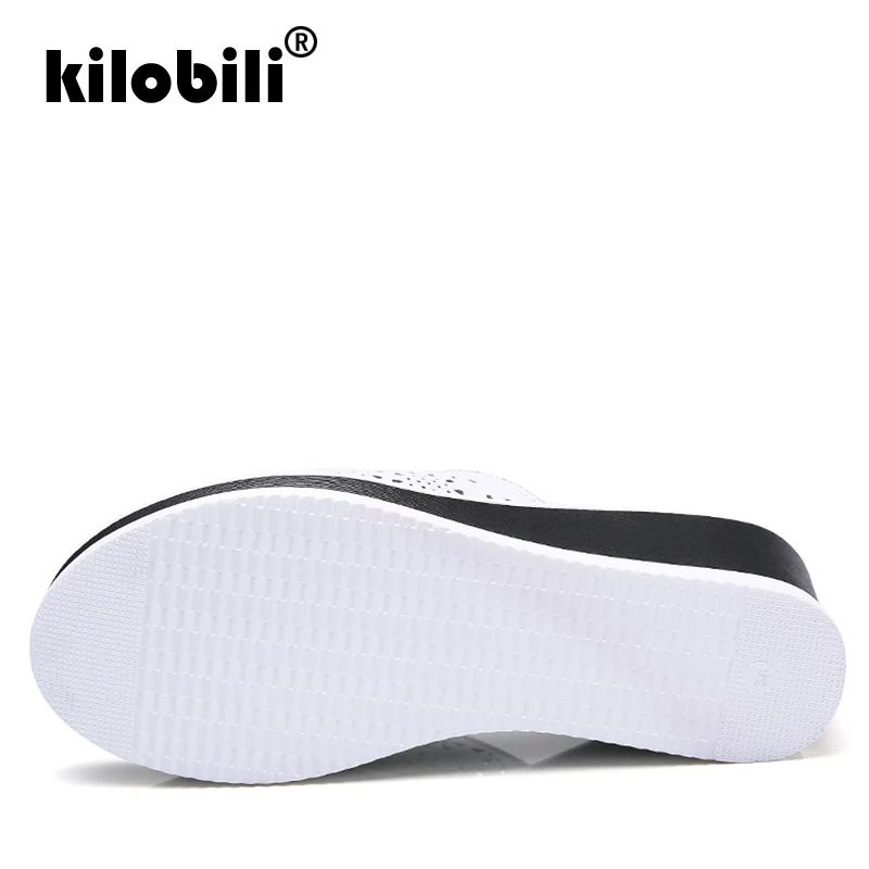 Kilobili/2019 женские шлепанцы Вьетнамки сандалии на плоской платформе Босоножки с