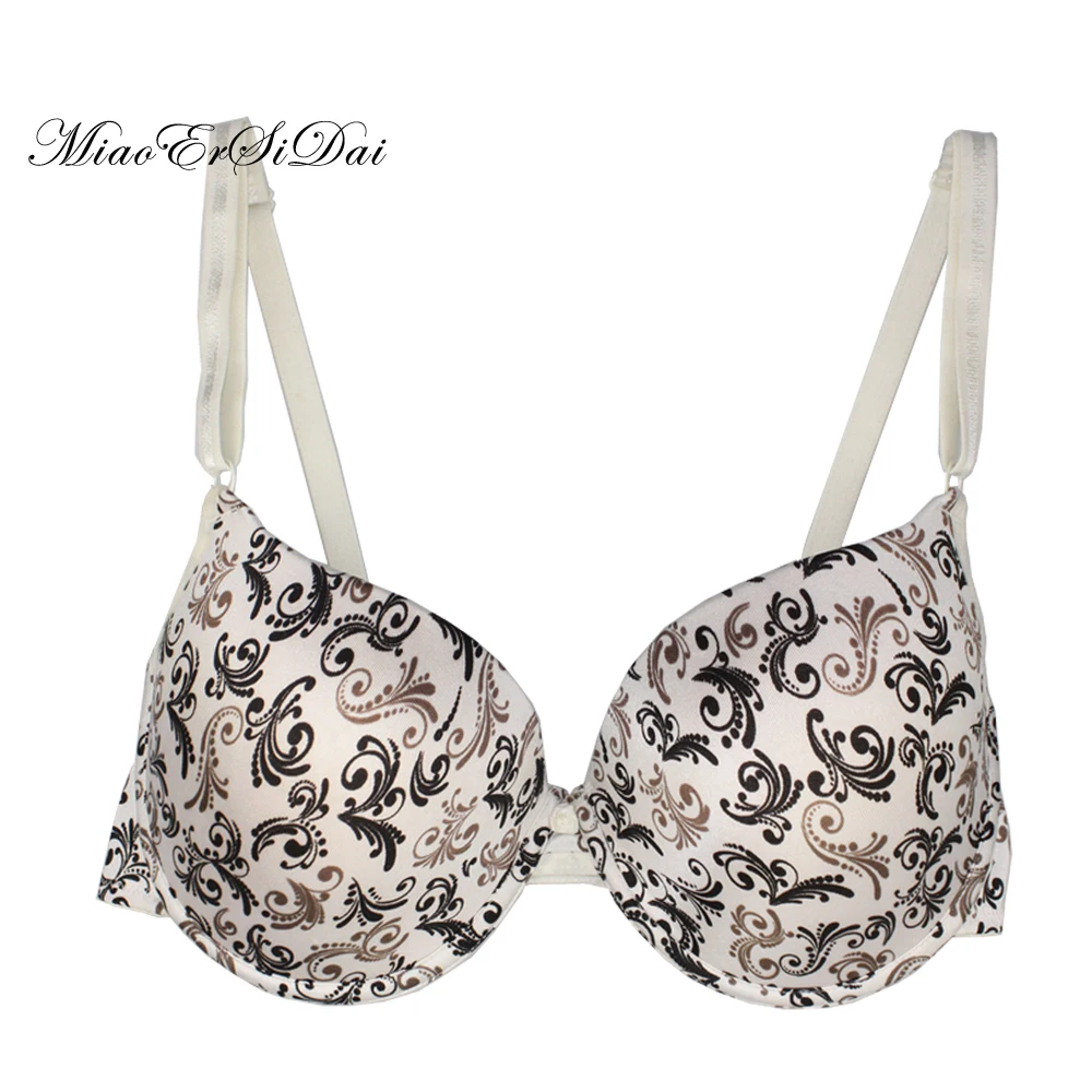

women bras black and white color printing flower have B/C/D cup sutia adesivo bralette 2118#