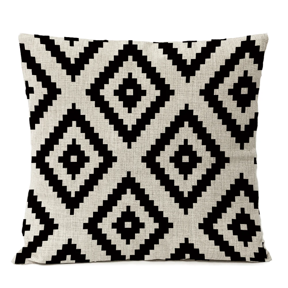 Black White Geometric Pillow Cover Bohemia Geometry Pillowcase Cushion Home Decorative Sofa Linen | Дом и сад