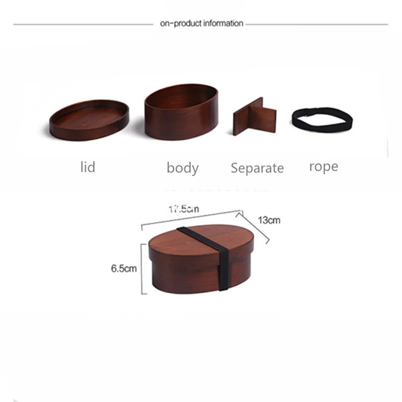 Овальный японский деревянный Ланч-бокс для суши Экологичное приготовление еды