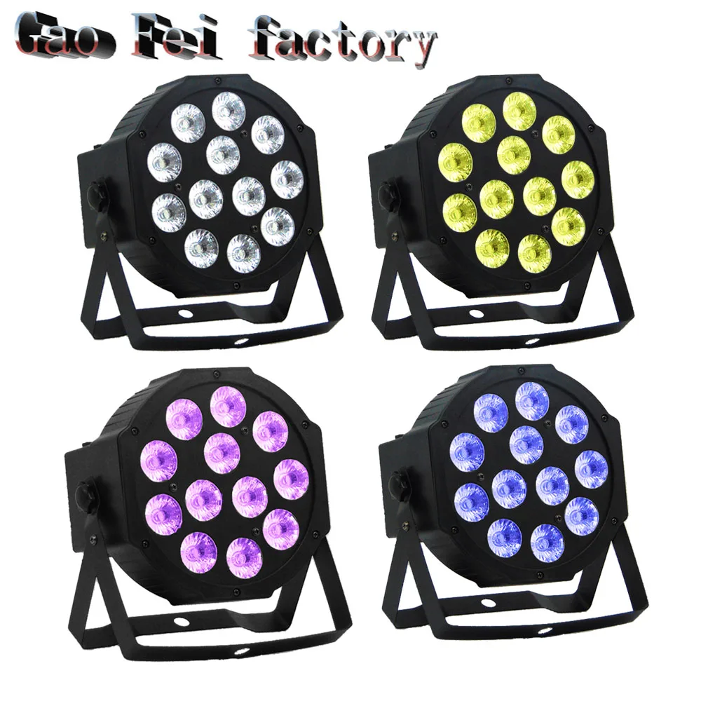 4 шт./лот 12 Вт светодиодные лампы бусины 12x12 Вт led Par огни RGBW 4в1 плоский par led dmx512 Диско Огни профессиональное студийное диджейское оборудование
