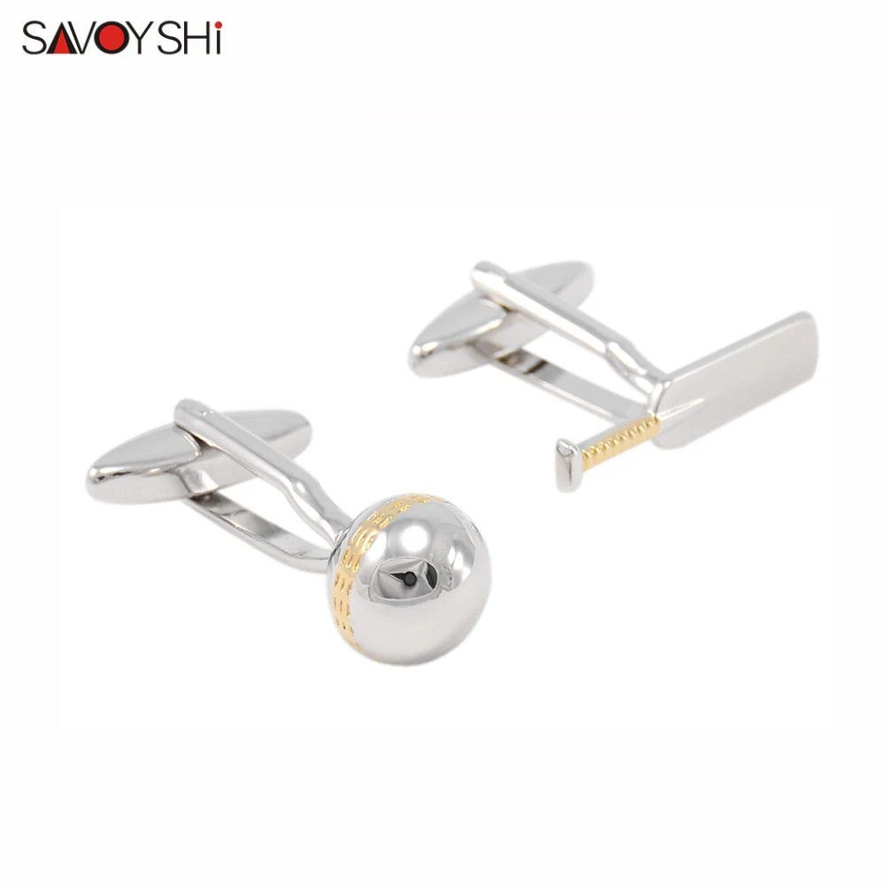 Модные 3D запонки SAVOYSHI для крикета мужчин брендовые рубашек высококачественные