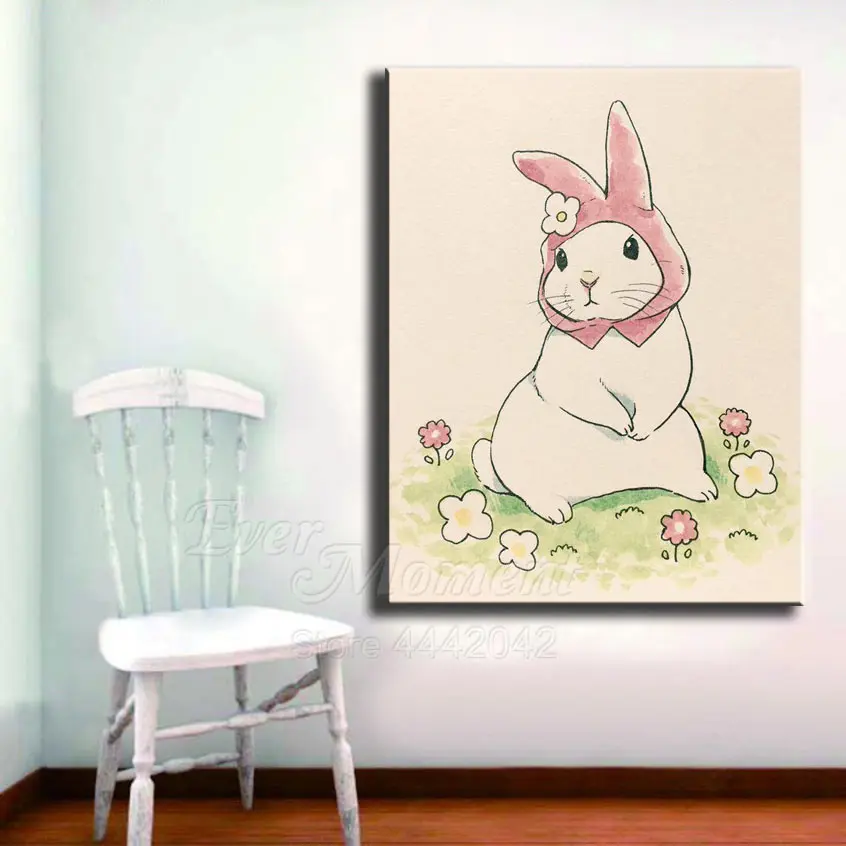 Ever Moment Diamond Painting 5D DIY Full Square Drill Cross Stitch Mosaic Rhinestone Embroidery Lovely Rabbit S2F1821 | Дом и сад