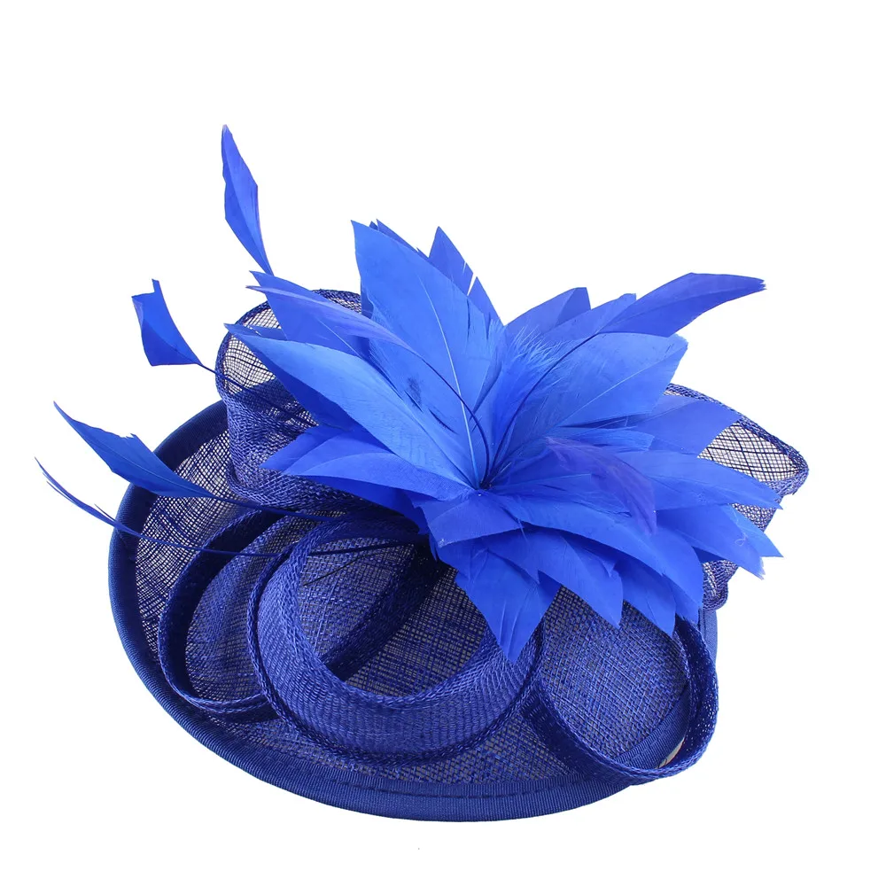 Необычные перо цветок красивые волосы Вуалетка шляпа для женщин формальное