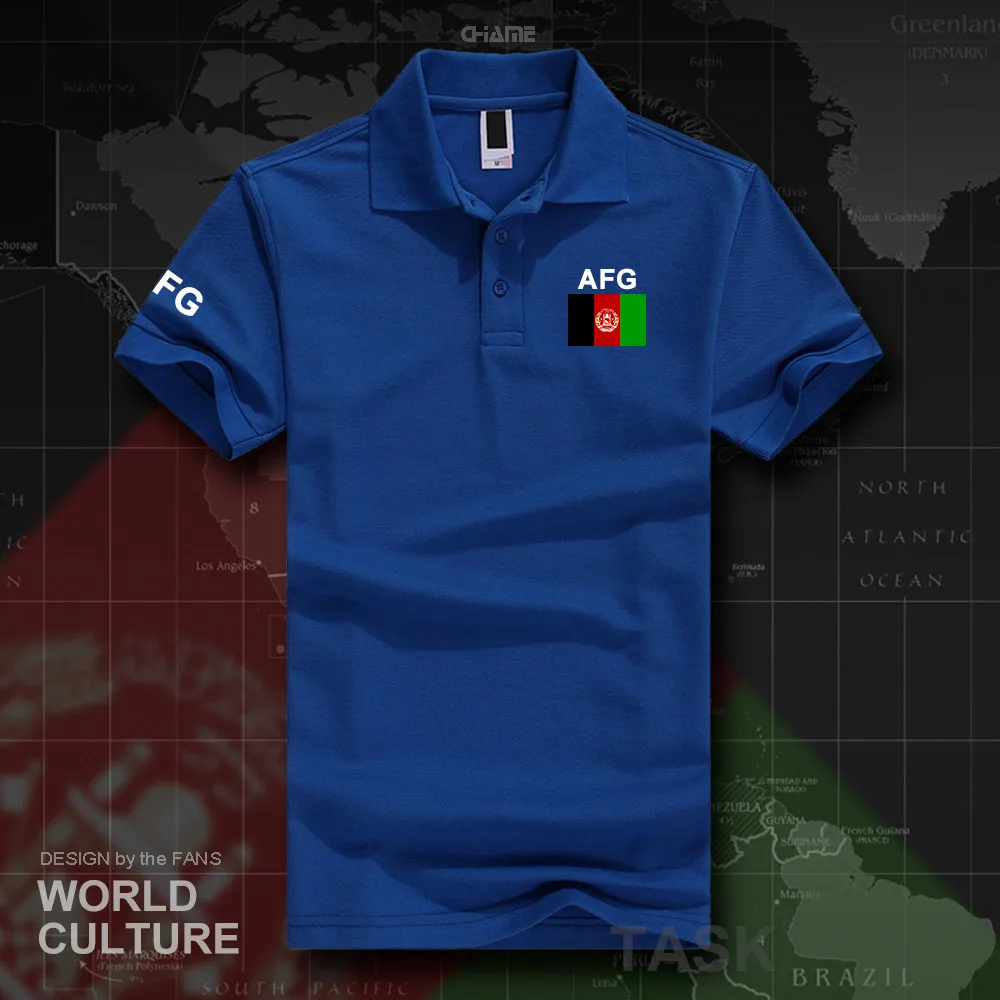 Afghan polo рубашки мужские с коротким рукавом белые бренды напечатаны для страны хлопок национальная команда флаг AFG ислам пашто
