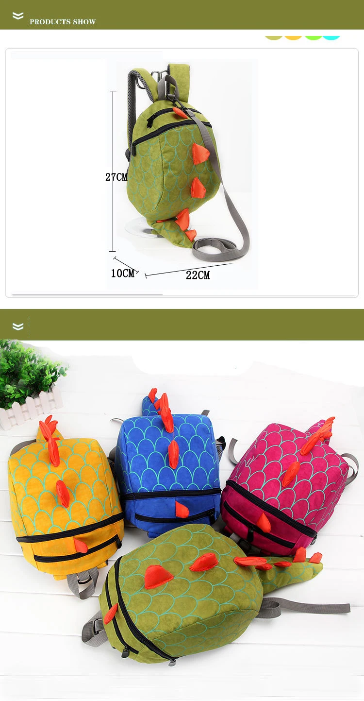 Hot Sale Children Dinosaur Backpack aminals Kindergarten School bags for 1-4 years Dinosaur Anti lost backpack for kids