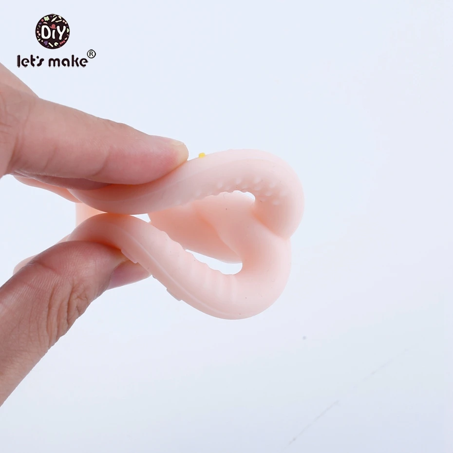 Let's Make 5 шт Силиконовые кулоны розовый силикон крендель Прорезыватель DIY хлебная