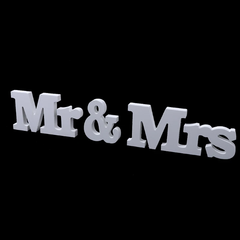 Креативные Свадебные Mr& Mrs белые деревянные буквы знак для милый декор стола DIY Decoracion Boda товары для рукоделия
