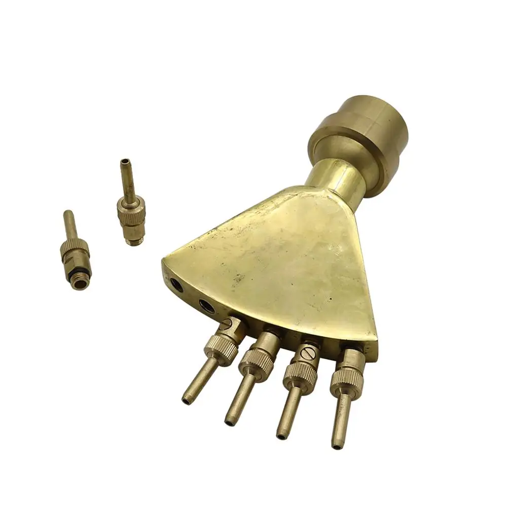 Brass Adjustable 1.5" Phoenix Tail Shaped Fountains Spray Head Scattering Nozzles With Valve Garden Landscape Pond Sprinklers