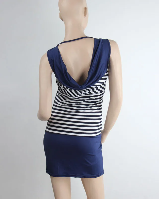 Новое S-XXL женское летнее Повседневное платье большого размера Полосатое Платье с